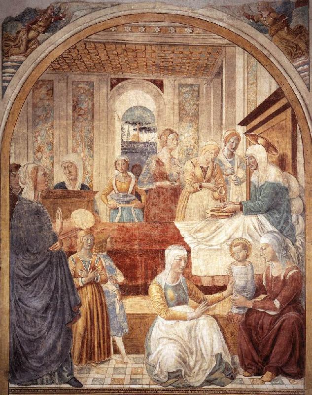 GOZZOLI, Benozzo Birth of Mary sdg oil painting image